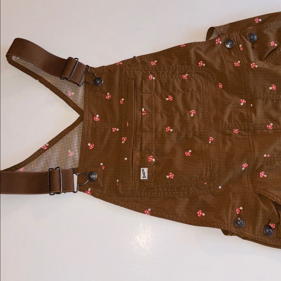 Duluth Trading Company Women's Heirloom Gardening Bib Overalls with a mushroom - Picture 7 of 17